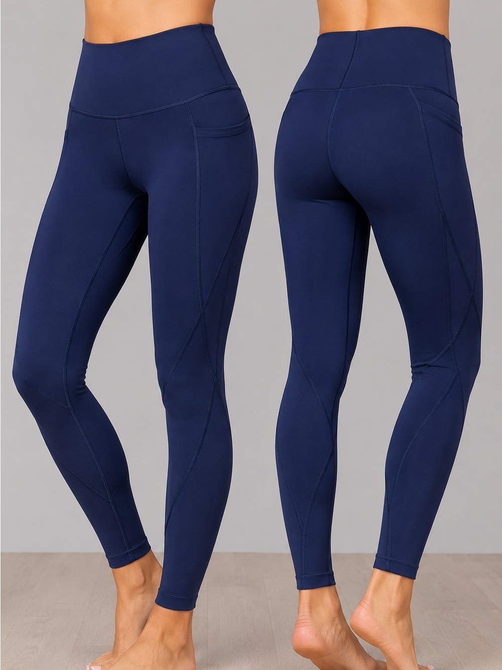 Antonio Melani Navy Blue High Rise Pocket Leggings XS Athletic Yoga Pants